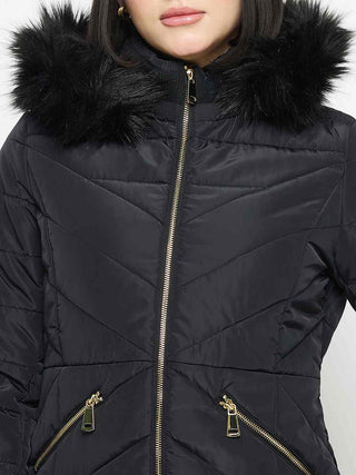 Madame Black Quilted Fur Jacket