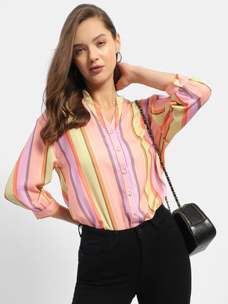 Madame Striped Orange Regular Top