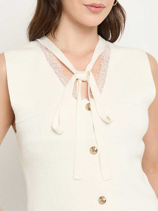 Madame Beige Button Down Knit Top
