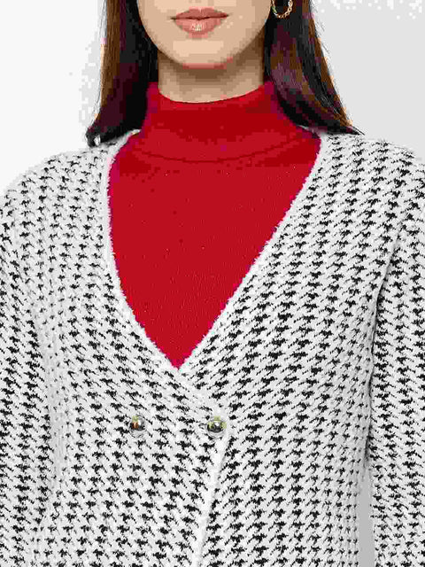 Madame Off White Dress and Cardigan Knitted Co-ord Set