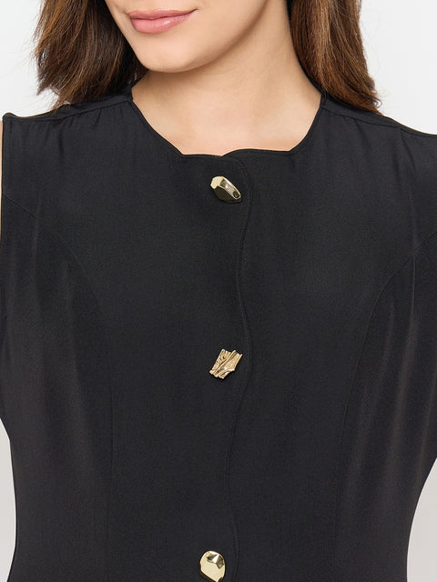 Madame Black Sleeveless Formal Dress