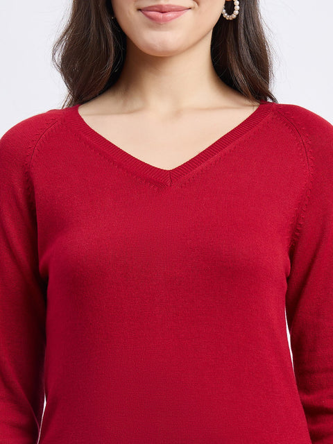 Madame Designer Maroon Sweater