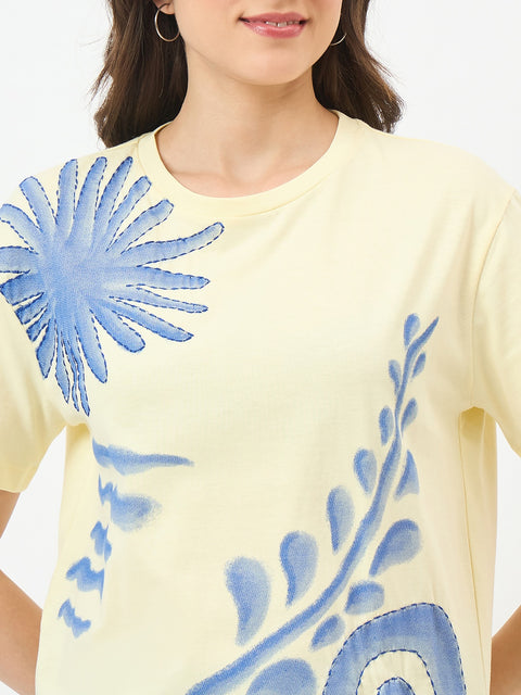 Madame Lemon Cotton Half-Sleeve Top