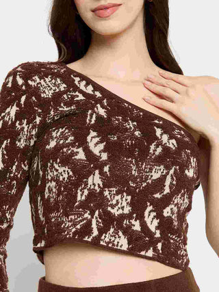 Madame Printed Top and Maxi Skirt Brown Co-ord Set