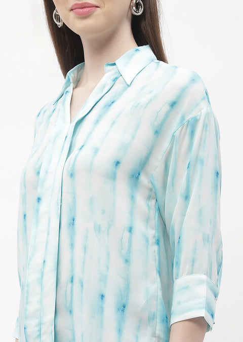 Madame Tie-Dye Aqua Blue Regular Top