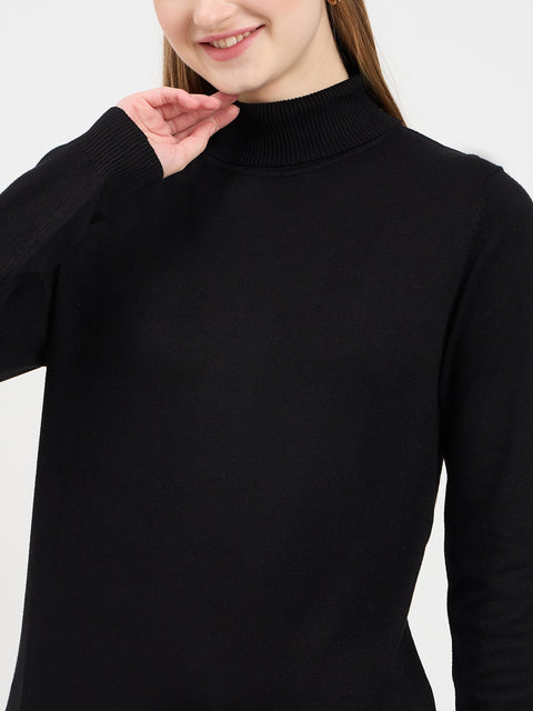 Madame High Neck Black Sweater