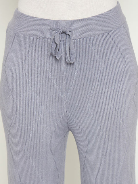 Madame Mauve Colour Straight Fit Wool Bottoms