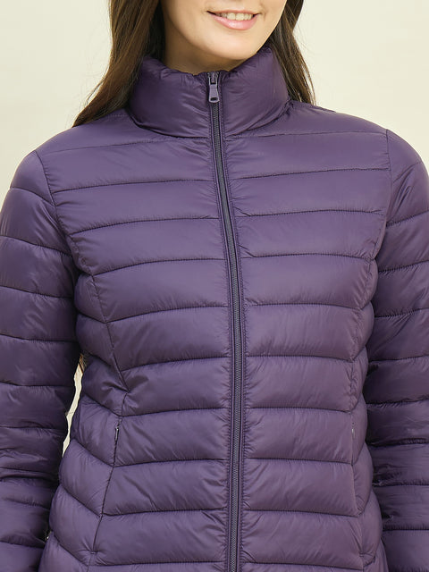 Madame Quilted Purple Puffer Jacket