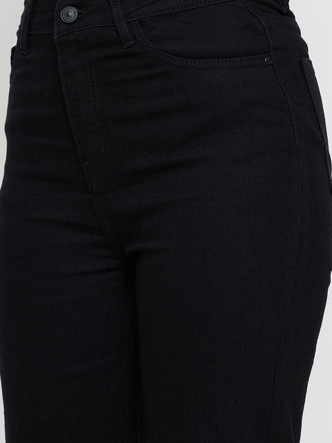 Madame Straight Fit Cotton Blend Jet Black Jeans