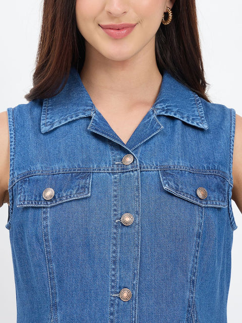 Madame Denim A-line Shirt Dress