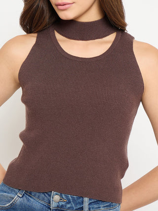 Madame Mock Neck Tank Crop Top