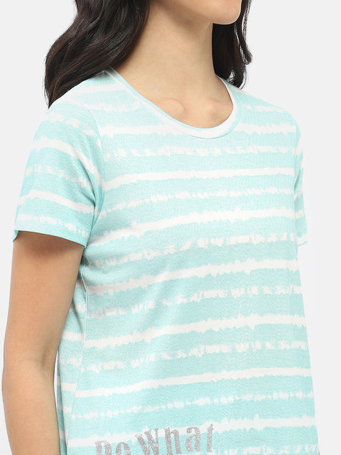 mSECRET Typography Aqua Blue Nightsuit