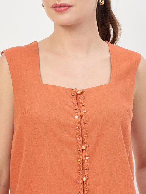 Madame Rust Rayon Linen Embroidered Co-ord Set