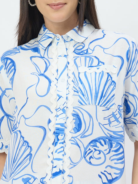 Madame White Printed Co-ord Set