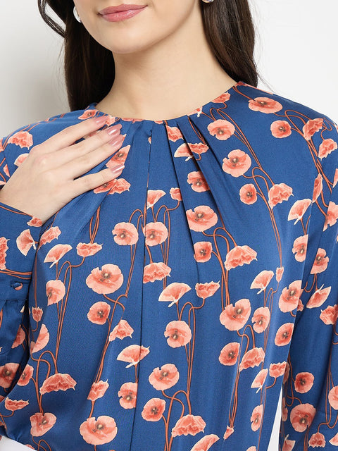Madame Printed Rayon Gather Top
