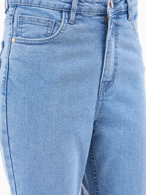 Madame Mid Blue Cotton Flared Fit Jeans