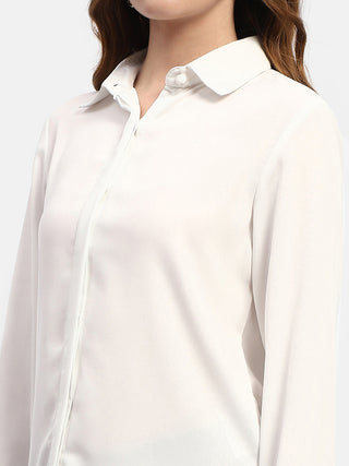 Madame Solid White Regular Shirt