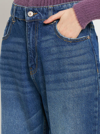 Madame Blue Straight Fit Distressed Jeans