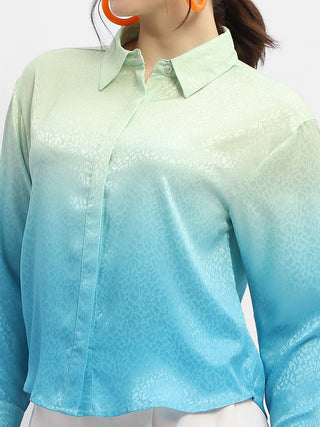 Madame Green And Blue Ombre Shirt