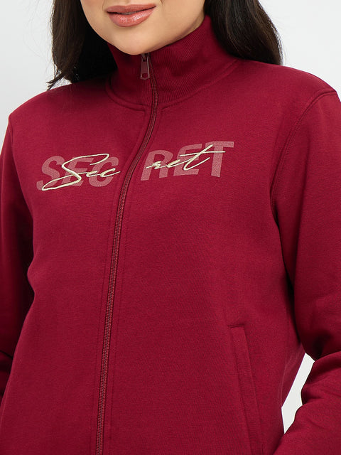 mSECRET Maroon Collared Night Suit