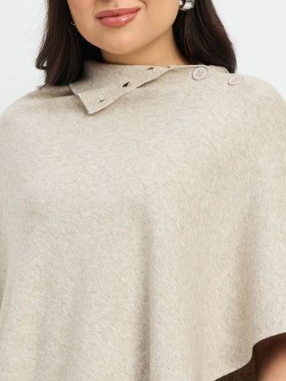 Madame Beige High Neck Pullover Shrug