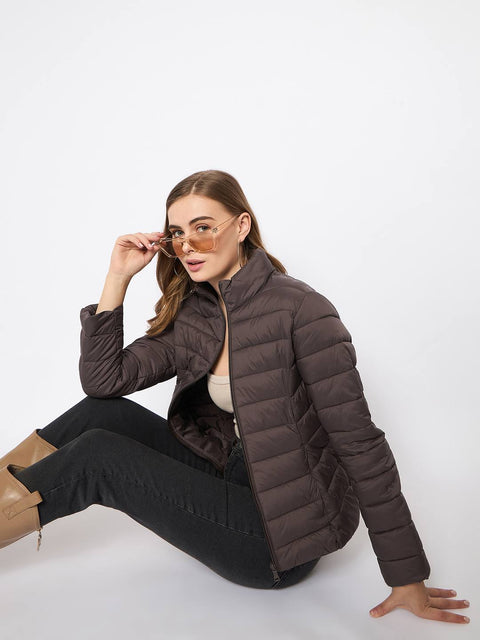 Madame Quilted Coffee Brown Puffer Jacket