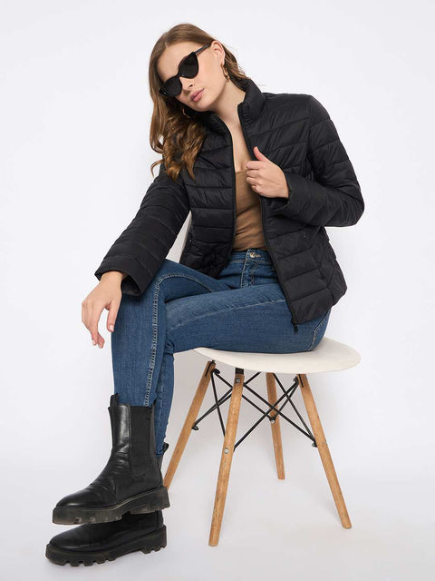 Madame Quilted Black Puffer Jacket