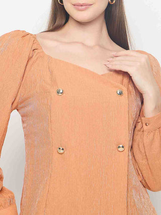 Madame Double Breasted Orange Wrap Top