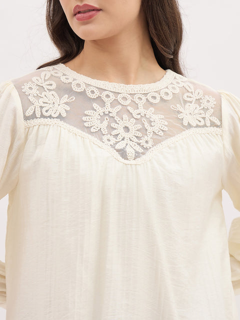 Madame Lace Detail Rayon Blend Top