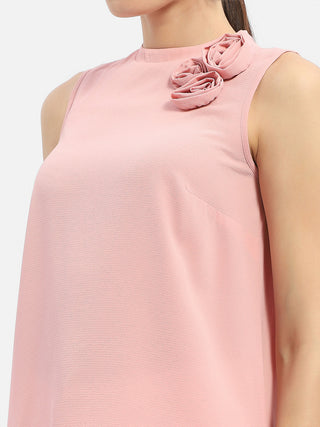 Madame Applique Adorned Pink Shimmer Top