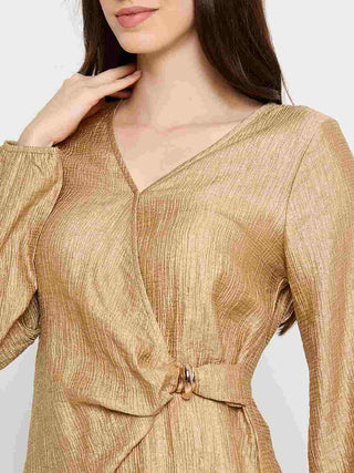 Madame Tie Knot Top and Straight Bottoms Golden Yellow Co-ord Set