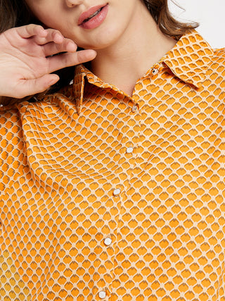 Madame Printed Orange Co-Ord Set