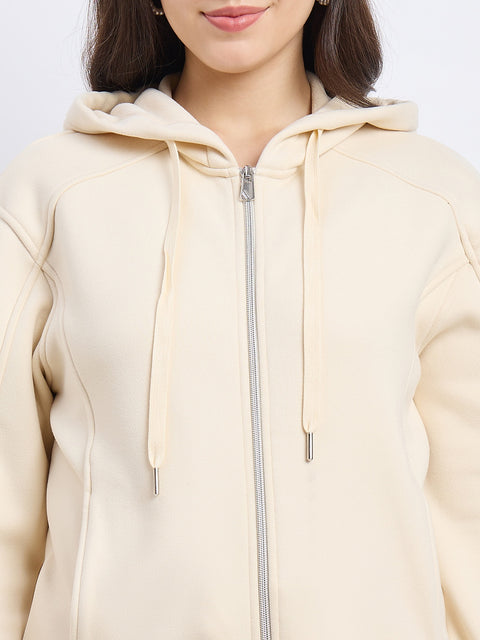 Madame Solid Cream Sweatshirt