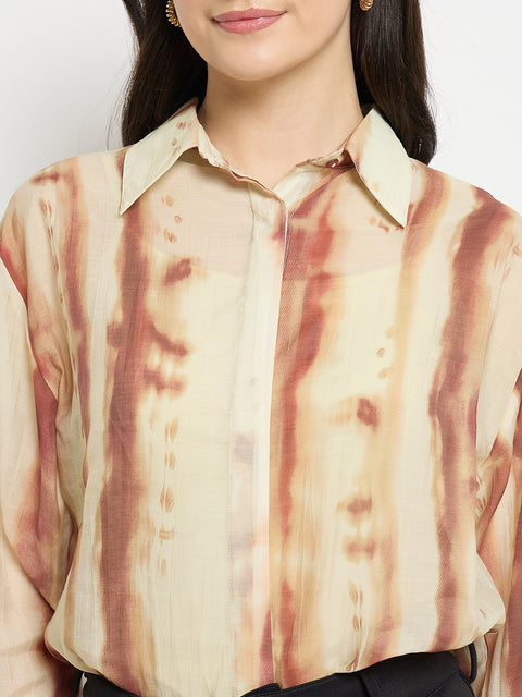 Madame Brown Tencel Nylon Blend Printed Shirt