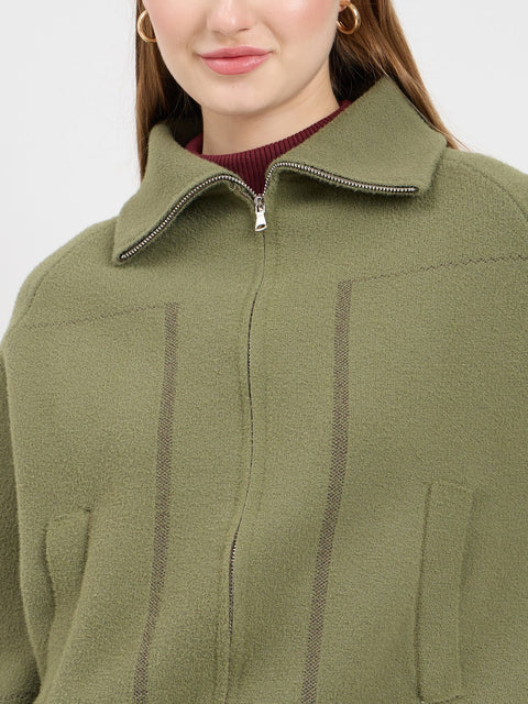 Madame Olive Green Polo Sweater