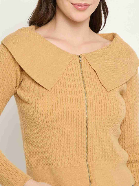 Madame Wide Collar Mustard Yellow Sweater