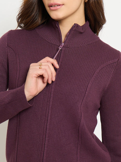 Madame Mock Neck Purple Sweater