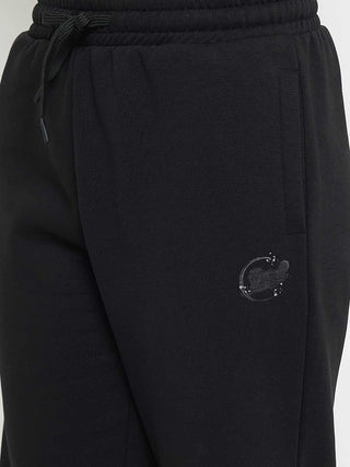 Madame Black Cotton Blend Track Bottoms