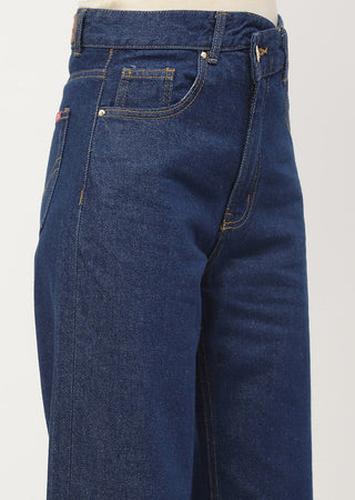 Madame Highly Washed Blue Wide Leg Jeans