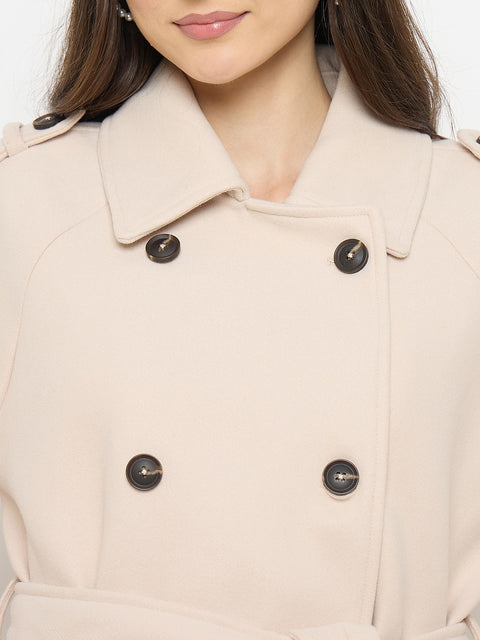 Madame Stand Collar Off White Long Coat