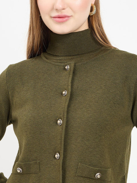 Madame Embellished Olive Knit Co-ord Set