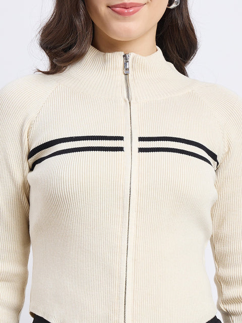 Madame Designer Stripes Beige Knit Top