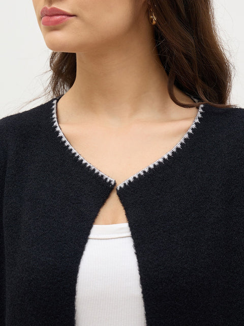 Madame Black Fancy Knit Shrug