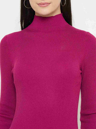 Madame A-Line Viscose Magenta Mini Dress