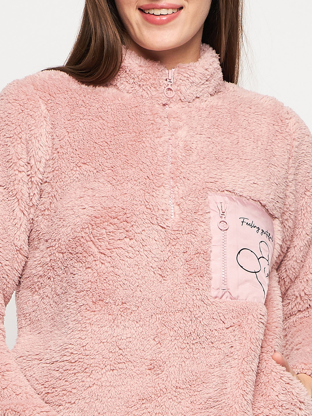 mSECRET Peach Turtle Neck Nightsuit – Madame - Main Image