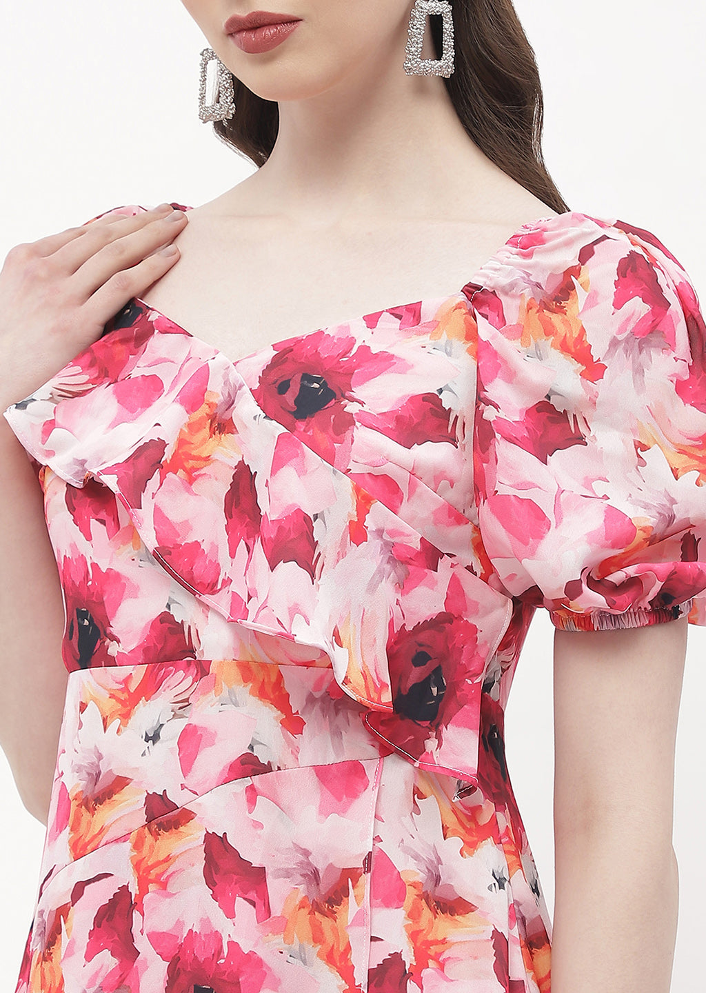 madame pink dress MADAME Pink Floral Long Sleeves Dress
