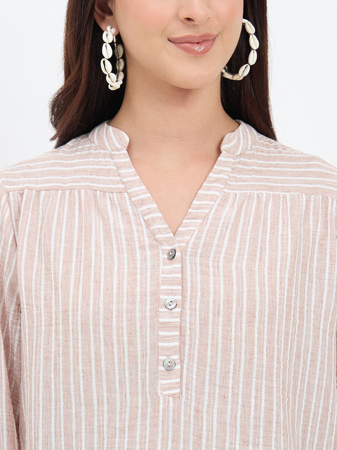 Madame Brown Puff Sleeve Top
