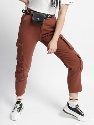 Madame Mid Rise Tapered Fit Rust Cargo