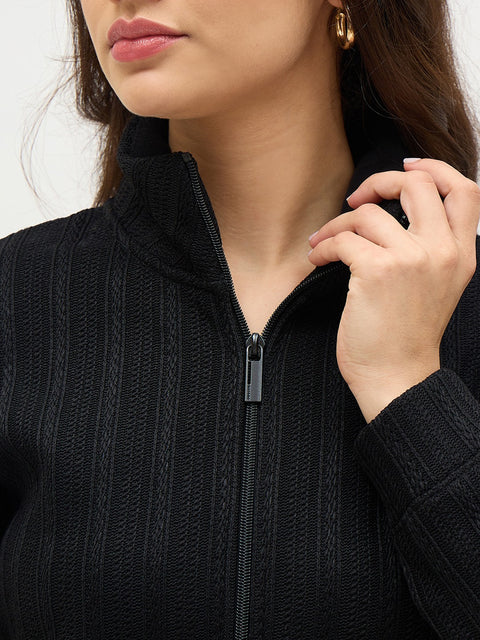 Madame Black Striped Sweatshirt