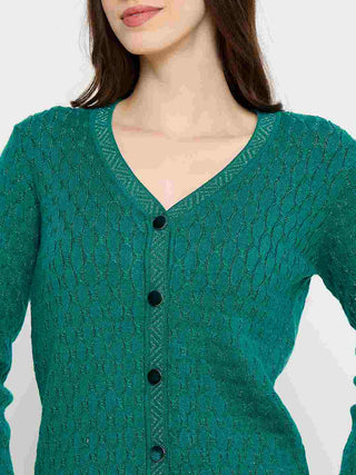 Madame Cable Knit Emerald Green Cardigan